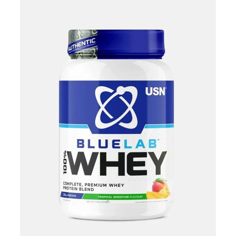 Сироватковий протеїн, Blue Lab 100% Whey Premium Protein 908 g, Тропічні фрукти