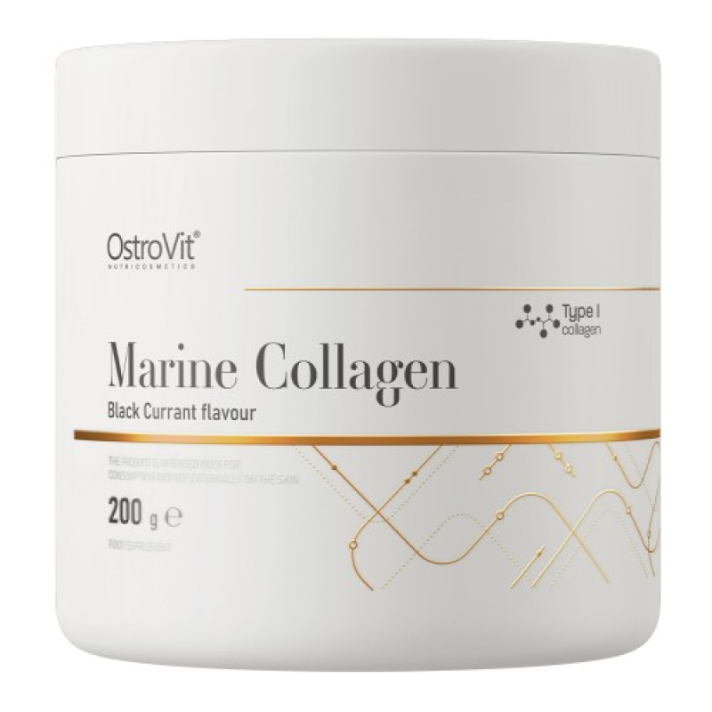 Морський колаген, OstroVit Marine Collagen 200 грам чорна смородина