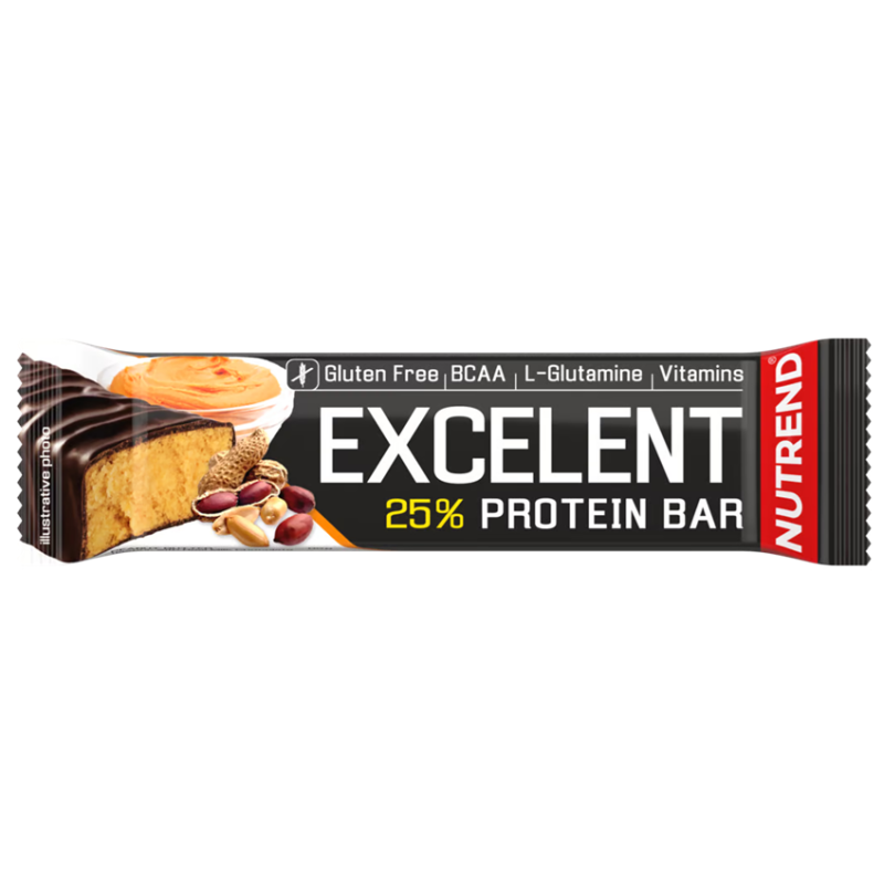 Протеїновий батончик, Nutrend Excelent Protein Bar, 85г, Арахісове масло в молочному шоколаді