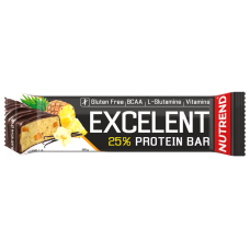 Протеїновий батончик, Nutrend Excelent Protein Bar, 85г, Ваніль та ананас у молочному шоколаді