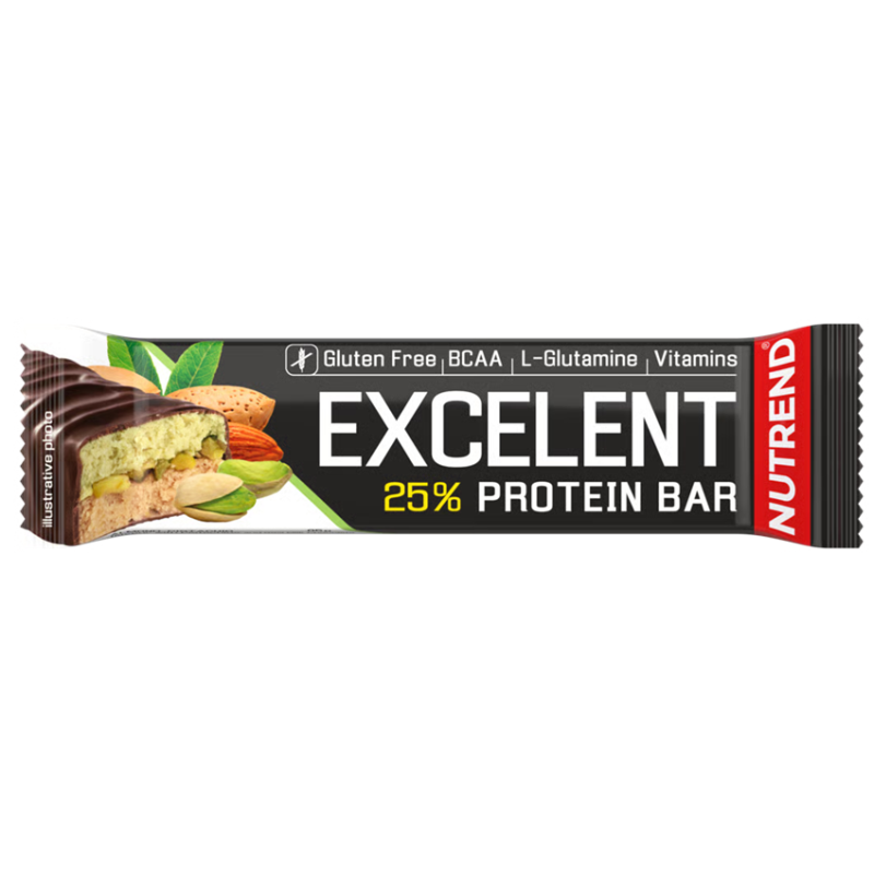 Протеїновий батончик, Nutrend Excelent Protein Bar, 85г, Мигдаль-фісташка в молочному шоколаді