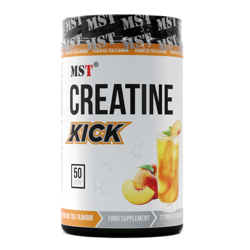 Комплексний креатин, MST Creatine Kick 7in1, Креатин кік 500 грамів (50 порцій) Персиковый чай