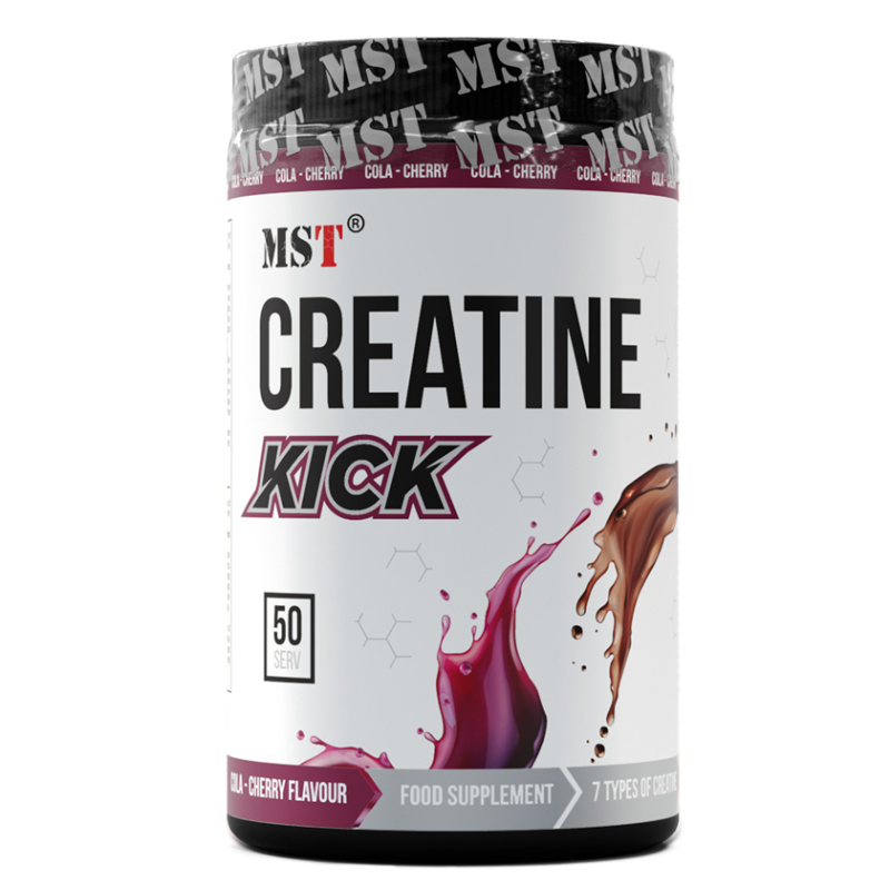 Комплексний креатин, MST Creatine Kick 7in1, Креатин кік 500 грамів (50 порцій) Кола-вишня