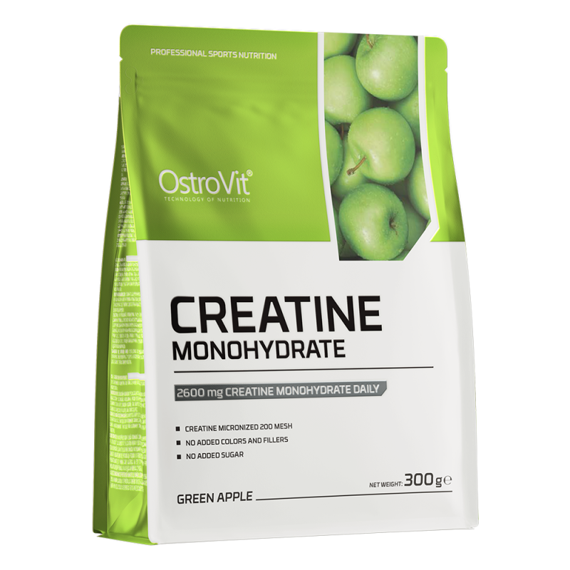 Креатин моногидрат, OstroVit Creatine Monohydrate - 300g, Зелене яблуко