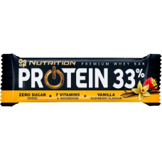 Протеїновий батончик, Protein 33% Bar - 50g Vanilla-Rapsberry