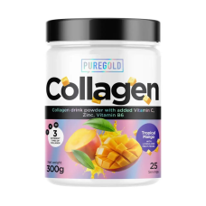 Колаген, Pure Gold Collagen - 300g Tropical Mango ith Mango pieces (Тропічний манго зі шматочками манго)