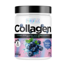 Колаген, Pure Gold Collagen - 300g Blueberry ith Blueberry pieces (Чорниця зі шматочками чорниці)