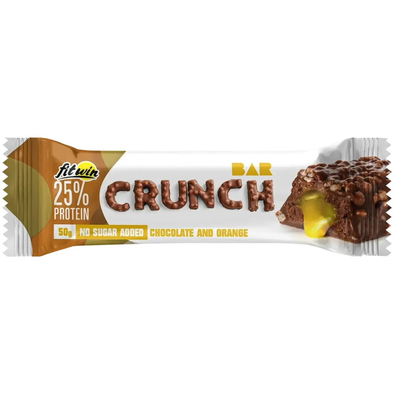 Протеїновий батончик Crunch Bar ШОКОЛАД АПЕЛЬСИН без цукру 50 г 25%